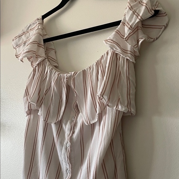 Privacy Please Ruffle Stripe Blouse-Small - Picture 3 of 11